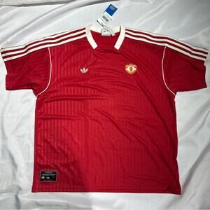 Adidas Men's Size L Manchester United Red & White Icon Jersey MSRP $90